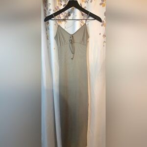 Elegant Green Ribbed Dress